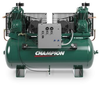 Champion Advantage HR7D-12 Duplex 230v Three Phase 120-Gallon Horizontal Air Compressor Unit With Aftercooler