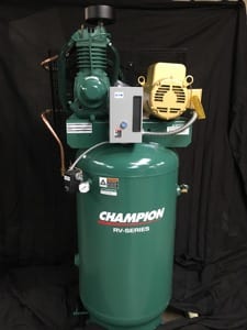 Champion VRV5 8 RV series 5HP Two Stage 80 gallon vertical reciprocating air compressor unit