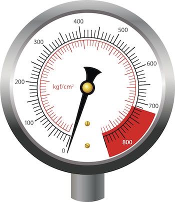 A photo of an air pressure gauge.